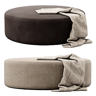 Modern Spool Ottoman by Kardiel 3D model image 1 