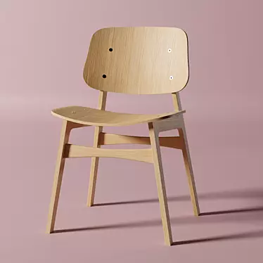 Søborg Wood Chair: Timeless Elegance 3D model image 1 