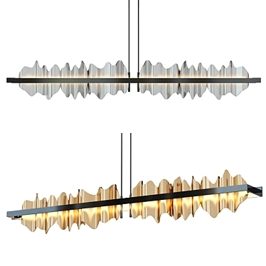 Elegant Steel Chandelier 3D model image 1 