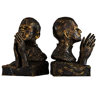 Divine Reverence: Praying Sculpture 3D model image 1 