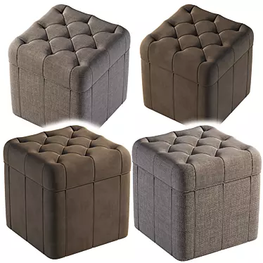 Classic Style Textured Pouf 3D model image 1 