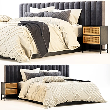 Luxury Linen House Bed Set 3D model image 1 
