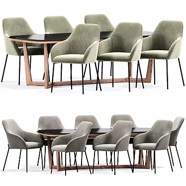 Modern Daniella Strip Dining Chair 3D model image 1 