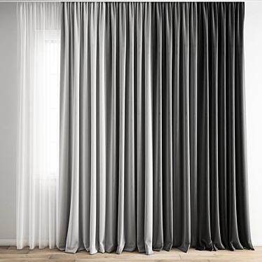 Elegant Polygonal Curtain 3D model image 1 