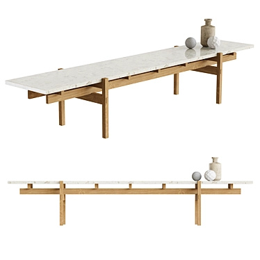 Japanese-inspired Karimoku Coffee Table 3D model image 1 