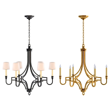 Elegant Mykonos Small Chandelier 3D model image 1 