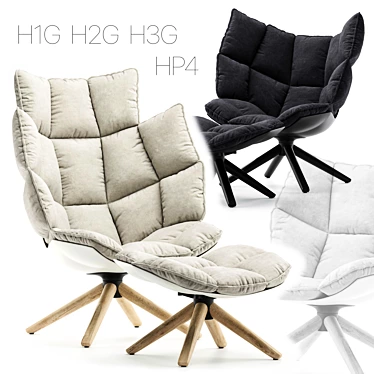 Luxury Armchair Collection: B&B Italia Husk 3D model image 1 