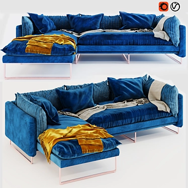 Contemporary Valencina Sofa in 2014 Design 3D model image 1 