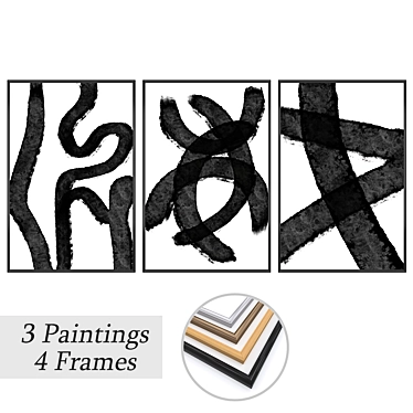 Gallery Set: Wall Paintings & Framed Options 3D model image 1 