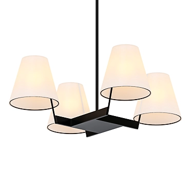 Elegant Corniche 4-Light Pendant 3D model image 1 