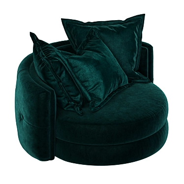 Teal Velvet Twist Chair: Luxury and Comfort 3D model image 1 