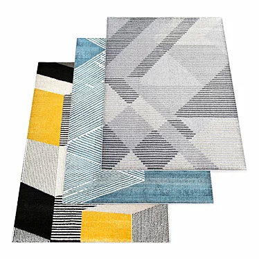 Modern Gray Geometric Rug 3D model image 1 