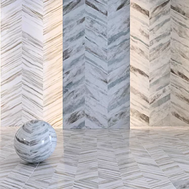 Elegant Gray Marble Tiles 3D model image 1 