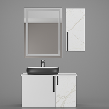 Elegant Bathroom Set 3D model image 1 