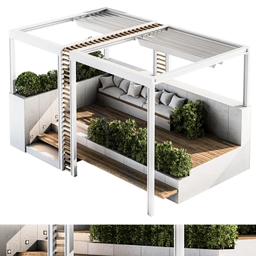 Stylish Pergola Garden Furniture 3D model image 1 