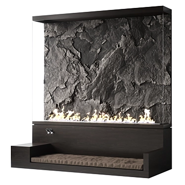 Sleek Bioethanol Fireplace - 2455mm x 2300mm x 1000mm 3D model image 1 