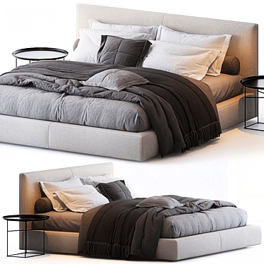 Modern Luxury Richard Bed: The Perfect Blend of Style and Comfort 3D model image 1 