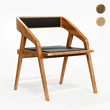 Sleek Katakana Dining Chair 3D model image 1 