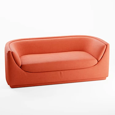 Mid-Century Aria Sofa: Sleek, Curved, and Cozy 3D model image 1 