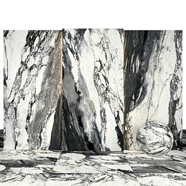 Arabescato Marble Texture: High Gloss Slabs & Tiles 3D model image 1 