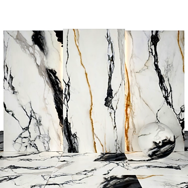 Exquisite Calacatta Paonazzo Marble 3D model image 1 