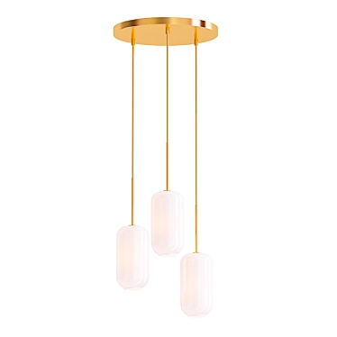 Sculptural Glass Chandelier: Modern Elegance 3D model image 1 