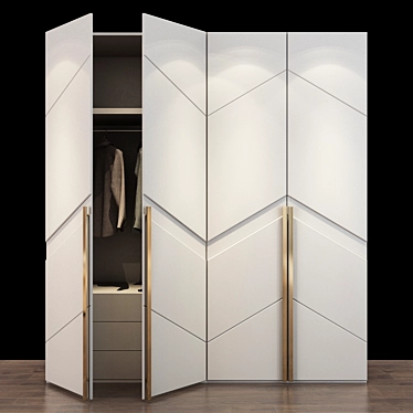 Elegant 5-Drawer Cabinet 3D model image 1 