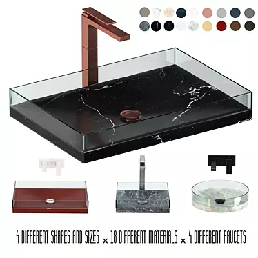 Luxury Crystal Washbasin: Artelinea Design 3D model image 1 