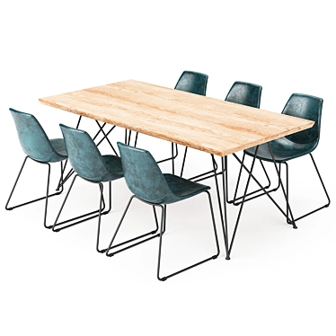 Modern Dining Table Set 3D model image 1 