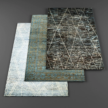 Random Collection of 3 Carpets 3D model image 1 