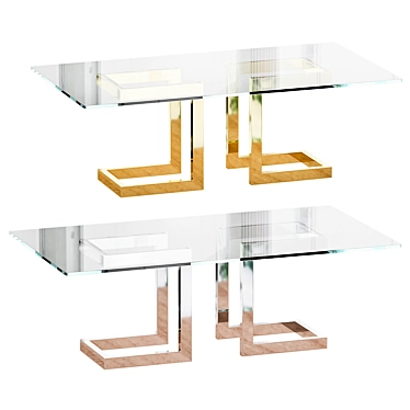 Modern Steel Dining Table - LISA 3D model image 1 