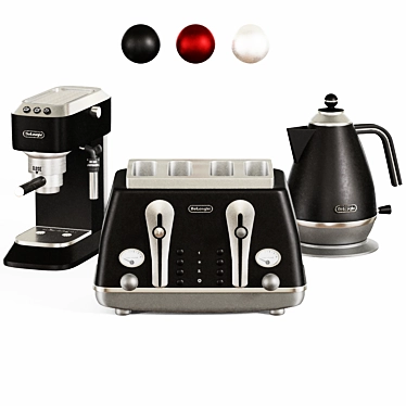 Delonghi Kitchen Trio Set: Toaster, Kettle, Coffeemaker 3D model image 1 