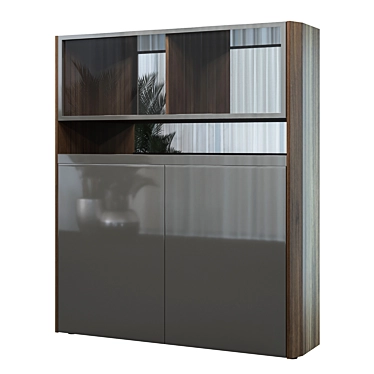 Modernista Walnut and Grey Showcase 3D model image 1 