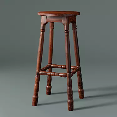 Elegant Handmade Stool 3D model image 1 