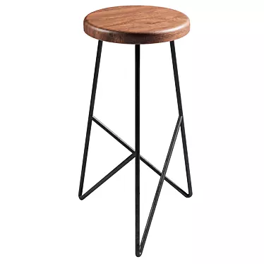 Rustic Bar Chair for Stylish & Cozy Spaces 3D model image 1 