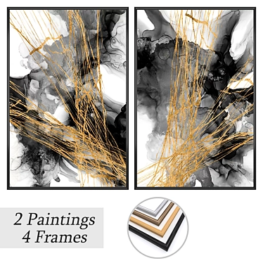 2-Piece Painting Set with Multiple Frame Options 3D model image 1 