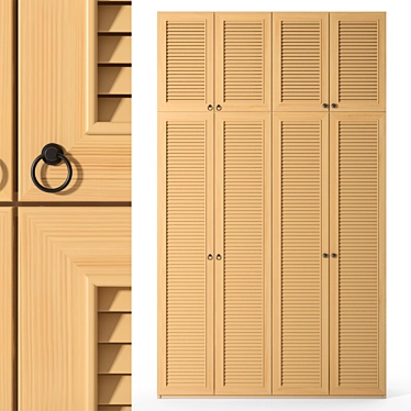 Modern Beige Wardrobe with Two Handle Options 3D model image 1 