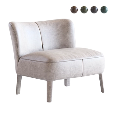 Maxalto Febo Low Armchair: Elegant and Comfortable 3D model image 1 