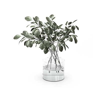 Eucalyptus Glass Vase: Indoor Freshness 3D model image 1 