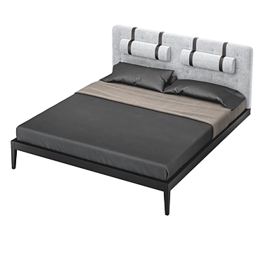 MOD Interiors Marbella Bed: Sleek Design with Walnut Finish 3D model image 1 