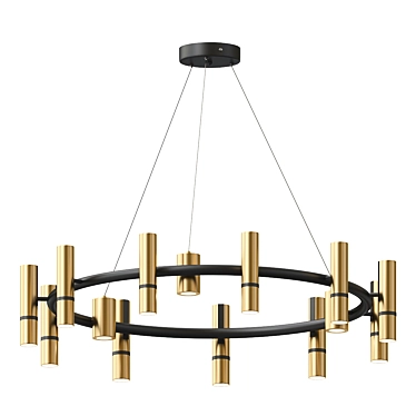 Loft Brass Pendant Light: REACT 9, 11 3D model image 1 