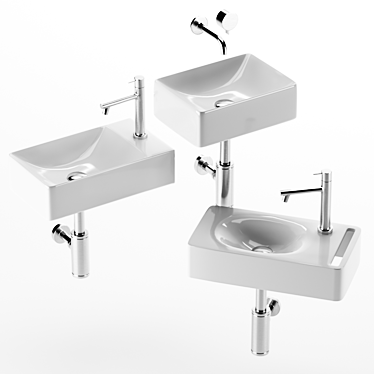 Elegant Scarabeo Washbasins 3D model image 1 