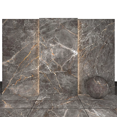 Glossy Gray Stone Slabs 3D model image 1 