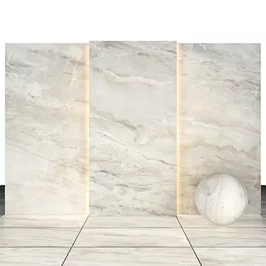 White Heaven Marble: Glossy Slabs & Tiles (7 Textures, Multiple Sizes) 3D model image 1 