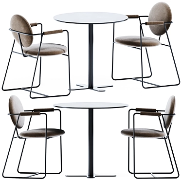 Modern Outdoor Dining Set: Antibes Table & Gemma Chair 3D model image 1 