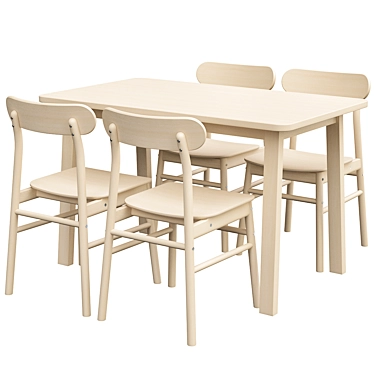 Norråker & Rönninge: Stylish Birch Dining Set 3D model image 1 