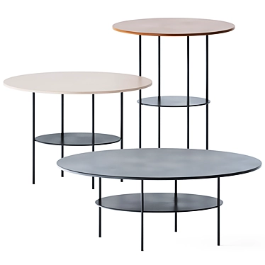 Sleek Metal Coffee Tables 3D model image 1 