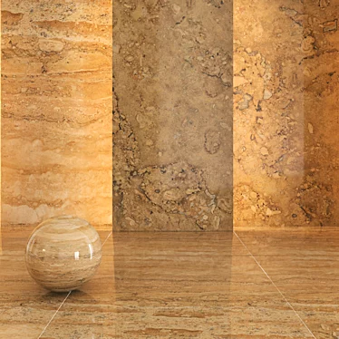 Citrus Elegance: Orange Marble 3D model image 1 