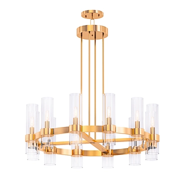 Elegant 12-Light Gallery Chandelier 3D model image 1 