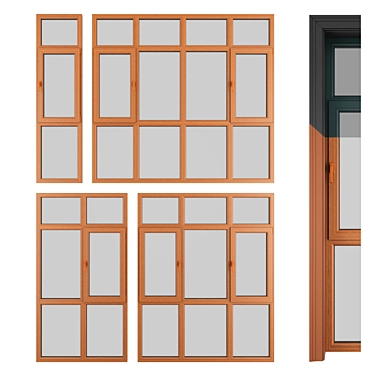 PVC Pimapen Windows Kit 3D model image 1 